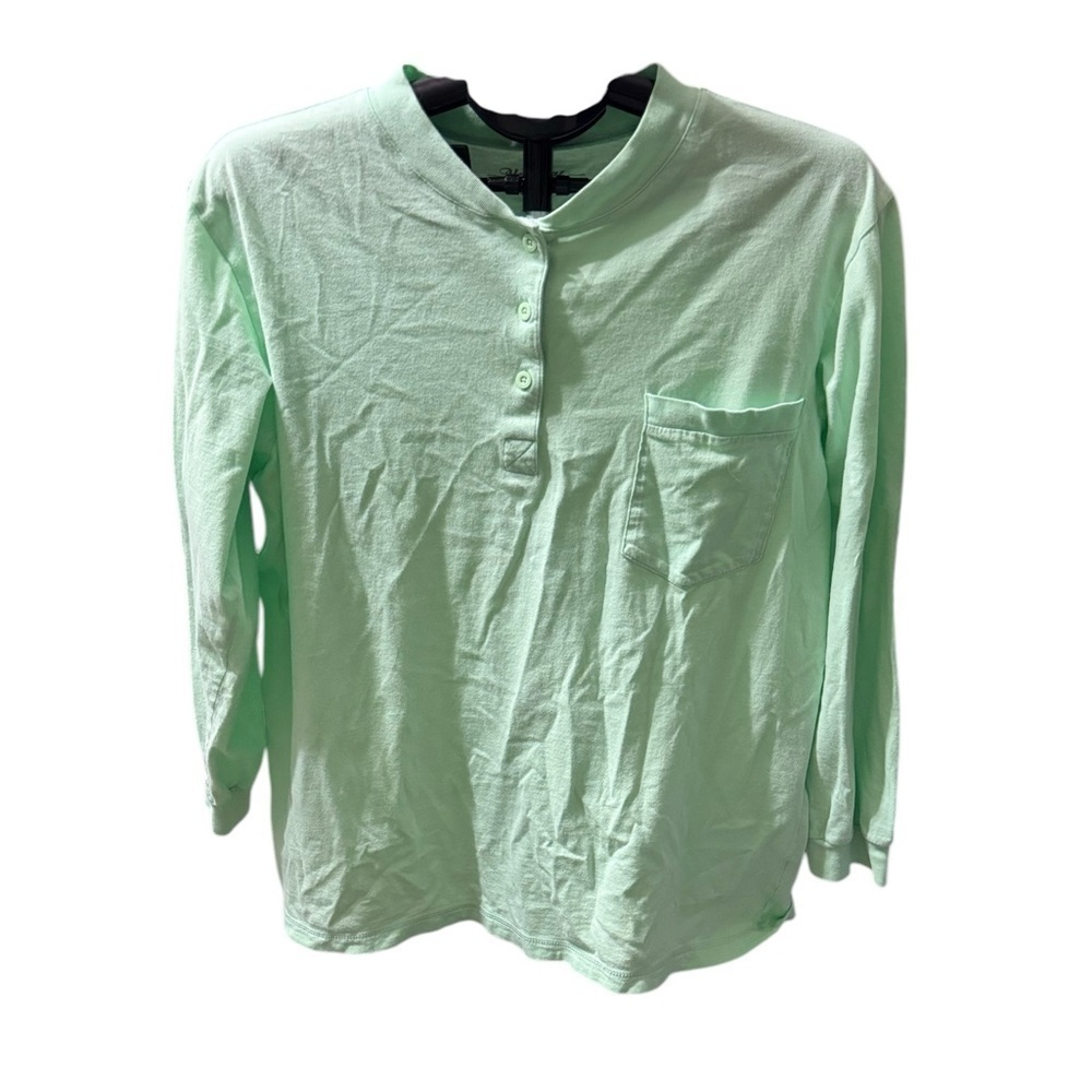 VERMONT COUNTRY STORE PAJAMA SET IN SOFT GREEN KNIT p23 - Picture 1 of 7